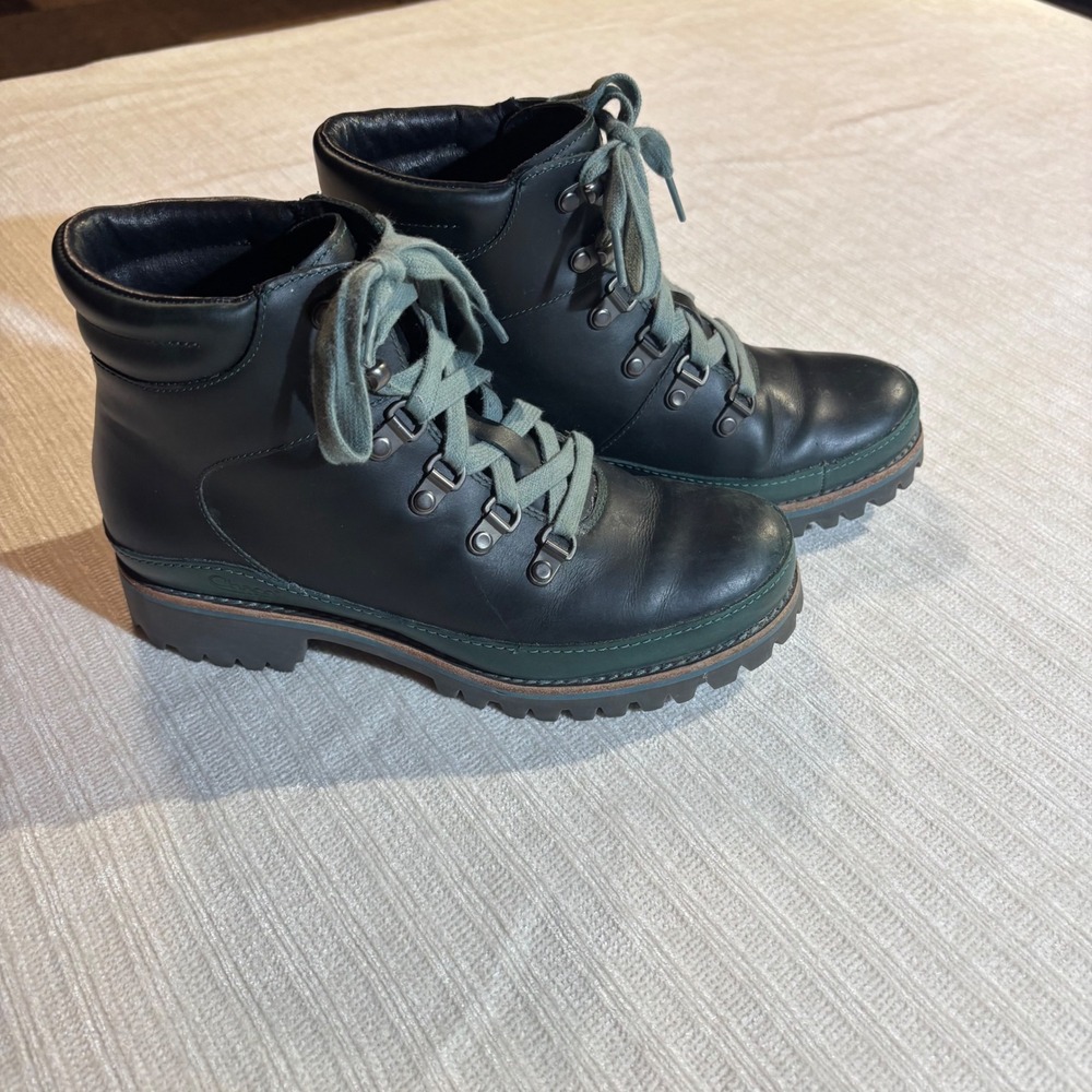 Chaco Ponderosa Pine Womens Hiking Boots Black Green Leather J150128 Size 7